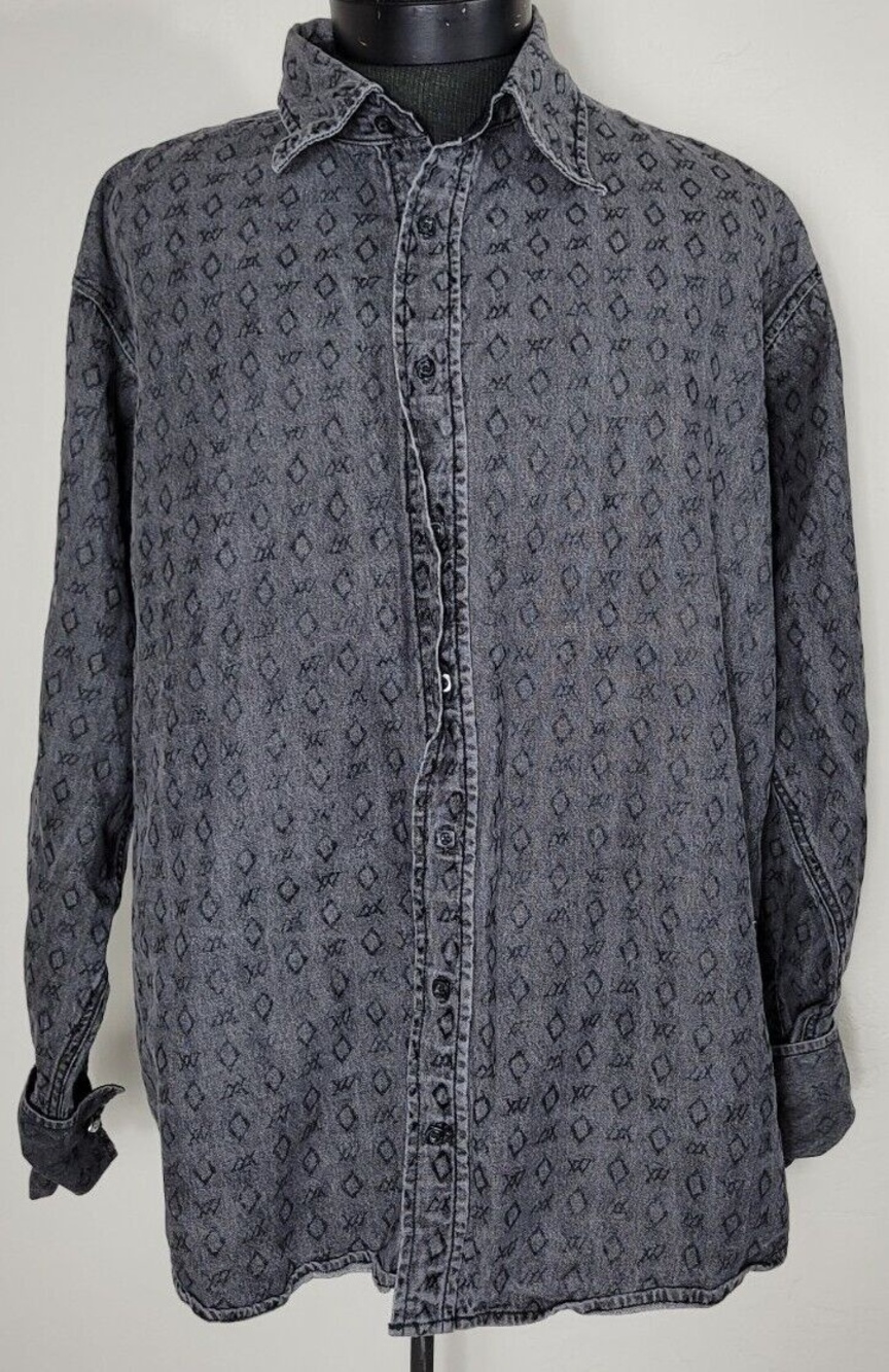 Vintage Ice Wear Button Front Shirt Size XL Ice T Rap Hip Hop Cross Colours